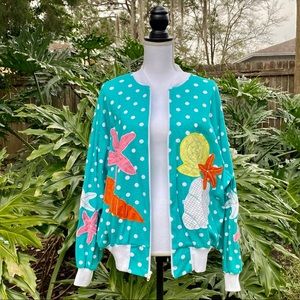 Vintage seashells and polka dot bomber jacket